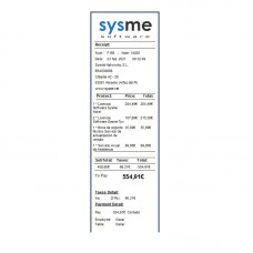 Formato de Ticket 58mm en Inglés