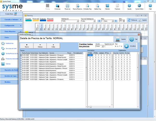 Software PMS de gestión hotelera Sysme Hotel, 4.15