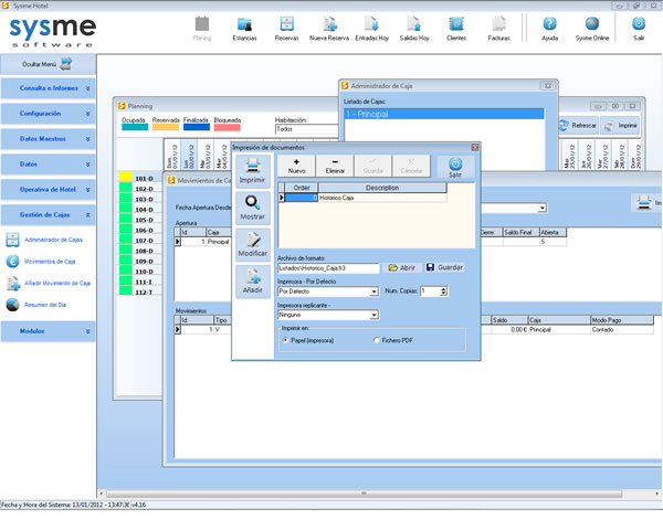 Software PMS de gestión hotelera Sysme Hotel 4.16