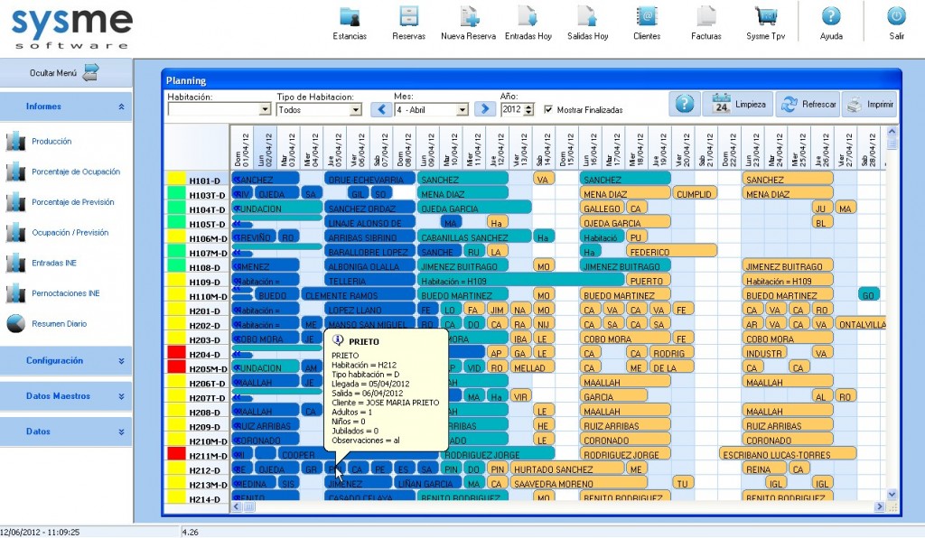 Software Pms de gestión hotelera Sysme Hotel 4.27