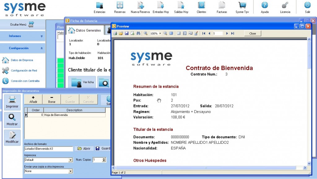 Software Pms Sysme Hotel 4.28