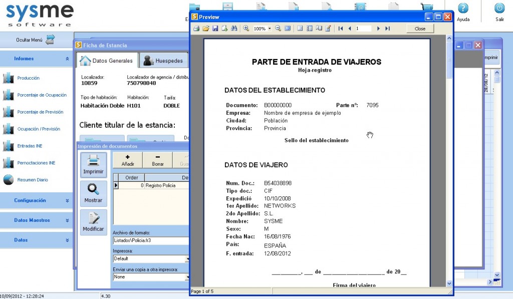 Software Pms de gestión hotelera Sysme Hotel 4.30