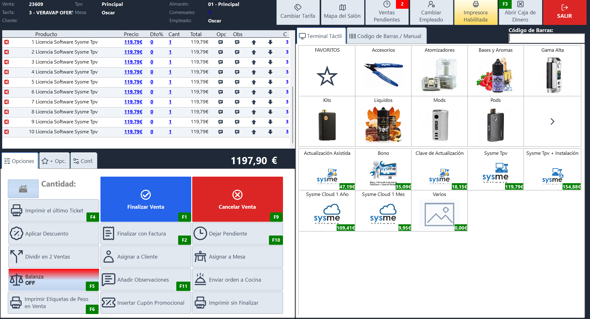 Sysme TPV - Software TPV para comercio y hostelería